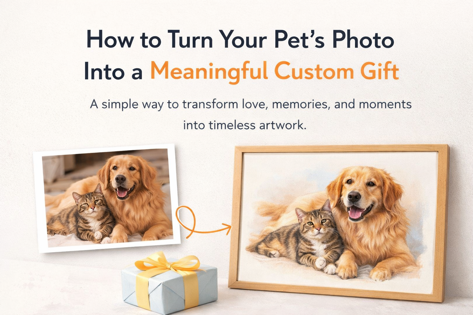 Custom pet portrait artwork example