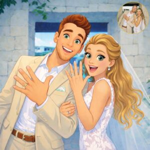 Classic Disney 2D Style Custom Cartoon Portrait from Photo – Single · Couple · Family · Pet · Personalized Gift