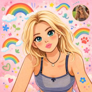 Hand-Drawn Graffiti Girl Style Custom Portrait from Photo – People & Pet Illustration for Couple, Family, Friends & Personalized Gift (No Group Photo Needed)