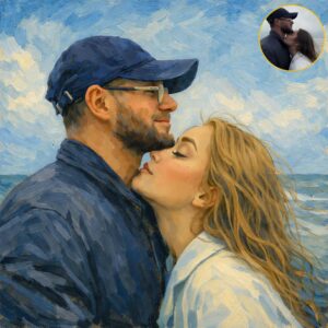 Vintage Classic Oil Painting Style Custom Portrait from Photo – People & Pet Artwork for Couples, Best Friends, Families & Timeless Personalized Gifts (No Group Photo Needed)