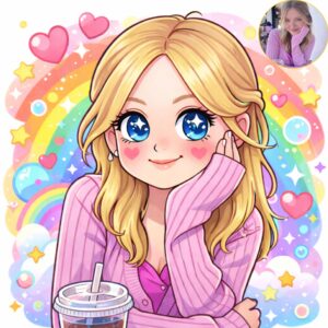 Star Butterfly Style Custom Cartoon Portrait from Photo – Single, Couple, Family & Pet Personalized Gift