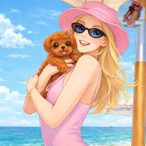 Custom Youthful Illustrated Portrait from Photo – Soft Dreamy Cartoon Style Artwork for Couple, Family, Pet or Single | Personalized Modern Art Gift