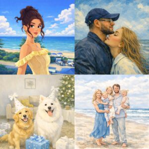Custom Digital Portrait from Photo (Artwork Only, No Physical Product) – Multiple Illustration Styles for Single, Couple, Family, Pet & Personalized Gift