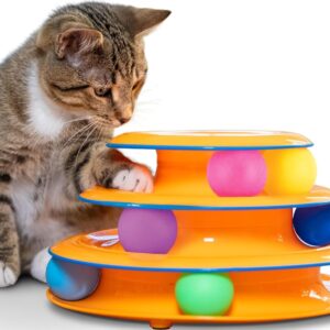 3-Tier Spinning Track Cat Toy