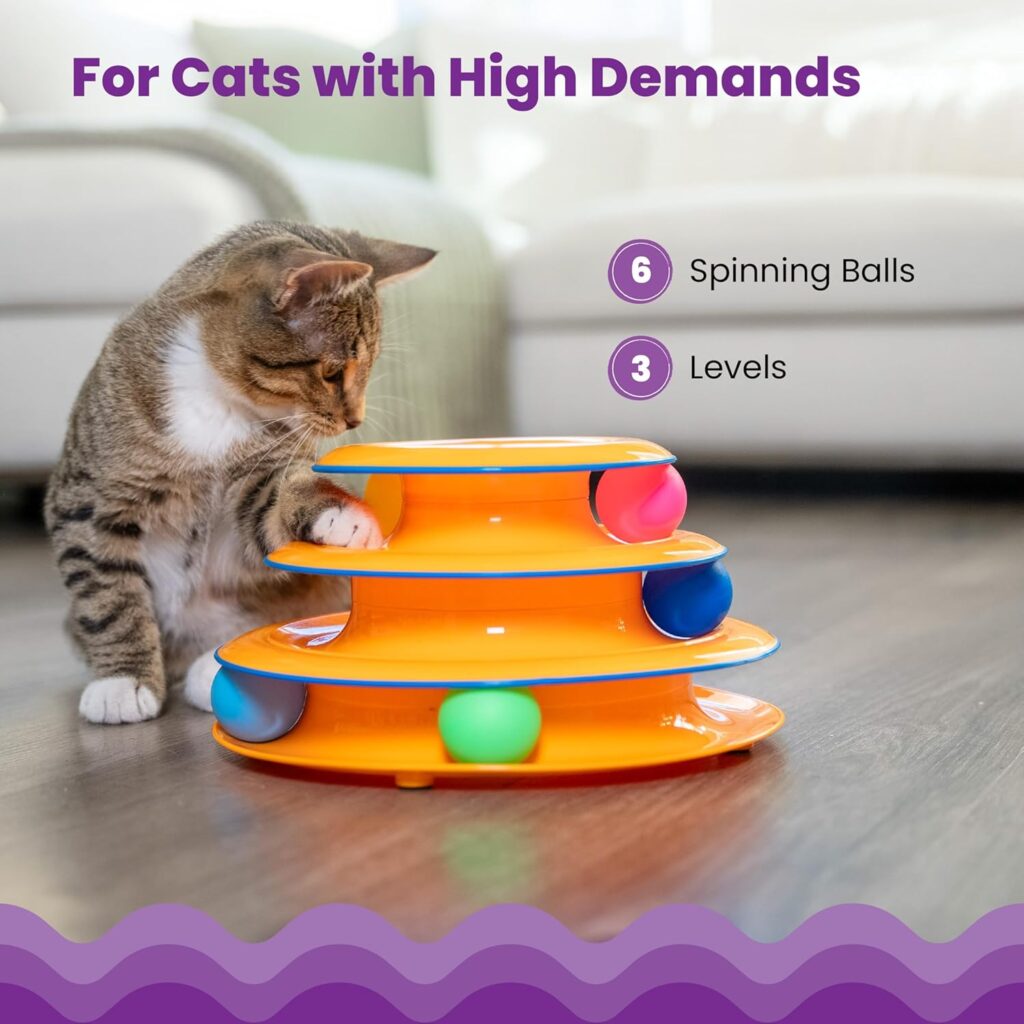 3-Tier Spinning Track Cat Toy view 3