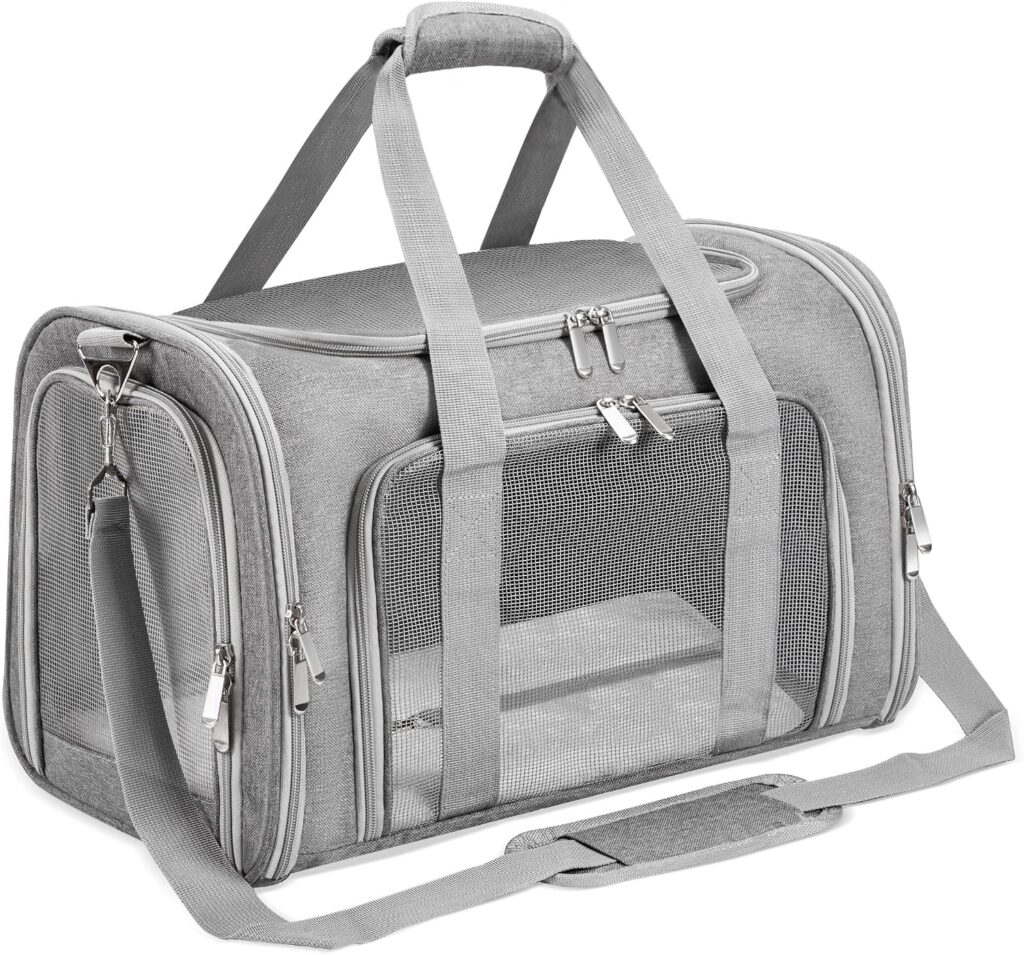 Collapsible Mesh Pet Travel Carrier with Shoulder Strap