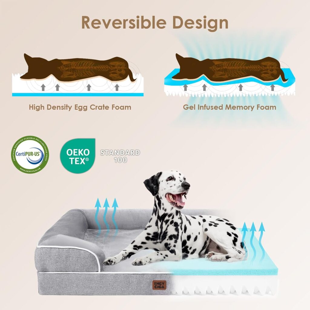 Orthopedic Bolster Dog Bed with Egg-Crate Foam view 3