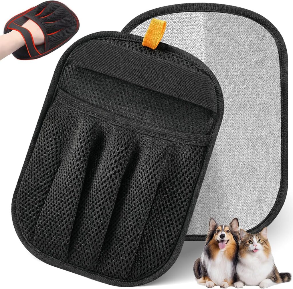 Reusable Pet Hair Removal Gloves – 2 Pack